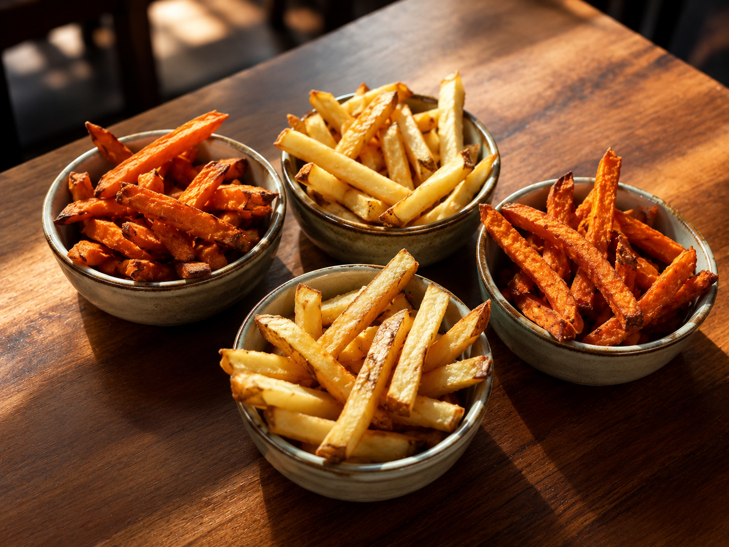Fries or Onion Rings — French fries or crispy onion rings. — Sides at SOLENA Brunch & Bar in Corso Italia, Toronto