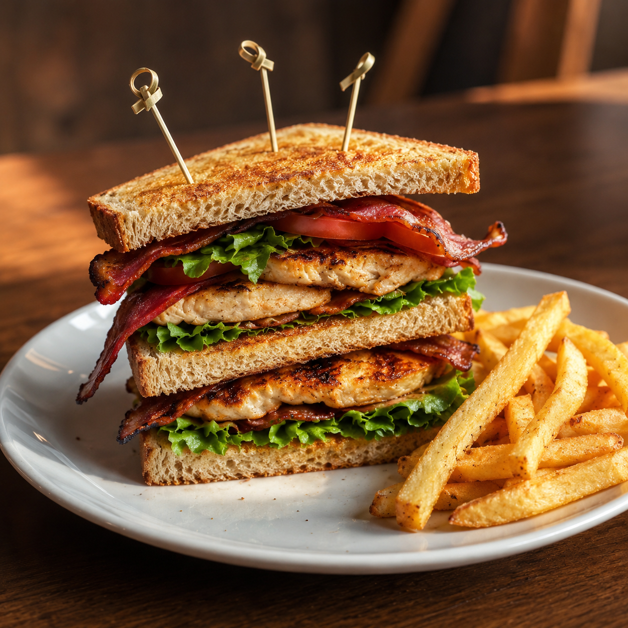 Clubhouse — Grilled chicken breast, bacon, lettuce, tomato, and mayo. — Handhelds at SOLENA Brunch & Bar in Corso Italia, Toronto